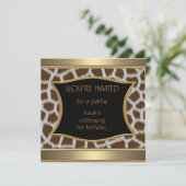 Invitations Annonces Girafe Or (Debout devant)