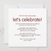 Invitations annuelles de fêtes de Cupcake (Dos)