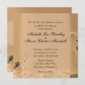 Invitations Antique Gold Wedding (Devant / Derrière)