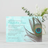 Invitations antiques de mariage de plume de paon (Debout devant)