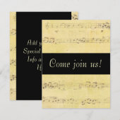 Invitations antiques grunges vintages de notes (Devant / Derrière)