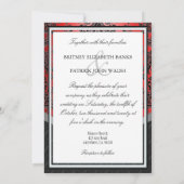 Invitations Apple Red & Black Mariage damassé (Dos)