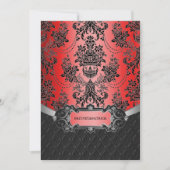 Invitations Apple Red & Black Mariage damassé (Devant)