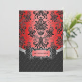 Invitations Apple Red & Black Mariage damassé (Debout devant)