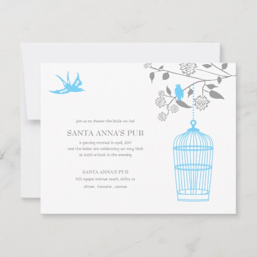Invitations Aqua Marigold Bridal Showeuse (Devant)