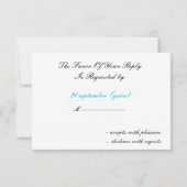 Invitations Aqua White Black Mariage damassé (Dos)