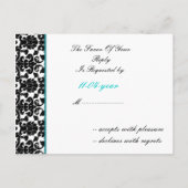 Invitations Aqua White Black Mariage damassé (Dos)