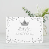 Invitations Argent Royal Crown & Confetti Party (Debout devant)