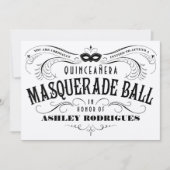 Invitations argentées brillantes de mascarade de (Devant)