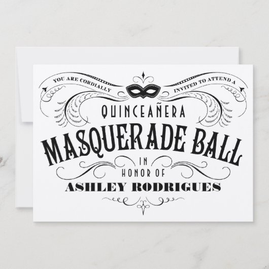 Invitations argentées brillantes de mascarade de (Devant)