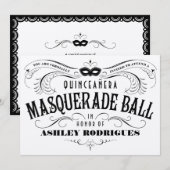 Invitations argentées brillantes de mascarade de (Devant / Derrière)