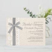 Invitations argentées de Fête de la mariée d'arc (Debout devant)