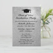 Invitations argentées de fête de remise des (Debout devant)
