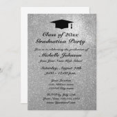 Invitations argentées de fête de remise des (Devant / Derrière)