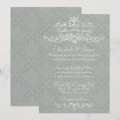 Invitations argentées de luxe simples de mariage (Devant / Derrière)