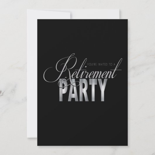 Invitations argentées et noires de partie de (Dos)