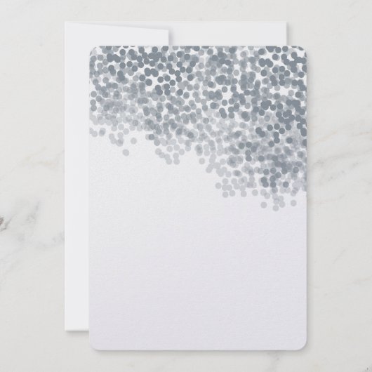 Invitations argentées grises de petite averse de (Dos)