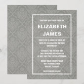 Invitations argentées vintages rustiques de (Devant / Derrière)