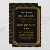 Invitations Art Déco Bachelorette Party (Devant / Derrière)