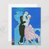 Invitations Art Déco de Kiss de minuit (Devant / Derrière)