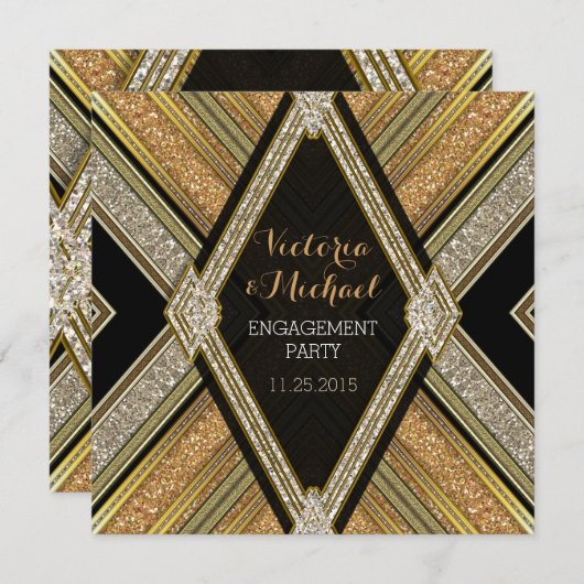 Invitations Art Déco Glamor (Devant / Derrière)