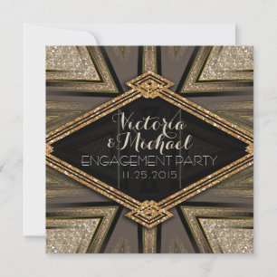 Invitations Art Deco Goldy Engagement Party