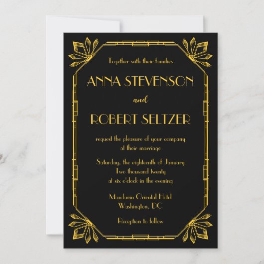 Invitations Art Déco Great Gatsby (Devant)