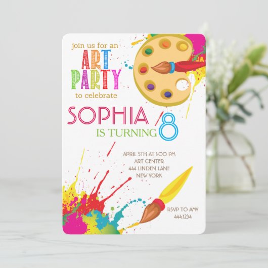 Invitations Art Party (Debout devant)