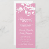 Invitations assez roses de dîner de répétition (Devant / Derrière)