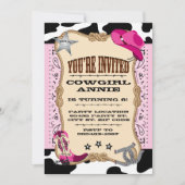 Invitations assez roses de fête d'anniversaire de (Devant)