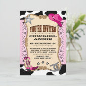 Invitations assez roses de fête d'anniversaire de (Debout devant)