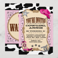 Invitations assez roses de fête d'anniversaire de