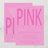 Invitations assez roses de partie