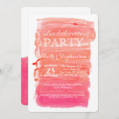 Invitations assez roses de partie de Bachelorette (Devant / Derrière)