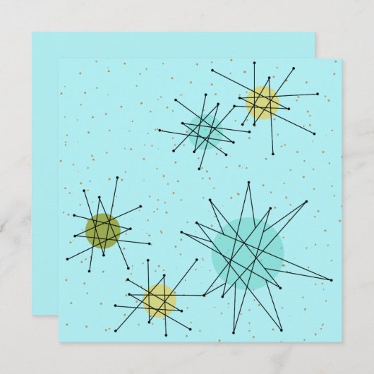 Invitations atomiques bleues de Starbursts des (Devant / Derrière)