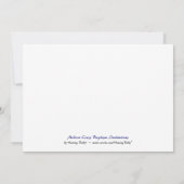 Invitations au baptême bleu croisé moderne (Dos)