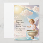 invitations au baptême d'ange (Devant / Derrière)
