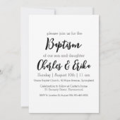 invitations au baptême jumeau moderne (Dos)