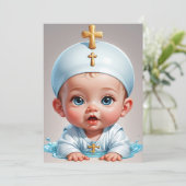 invitations au baptême minimaliste moderne (Debout devant)