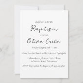 invitations au baptême minimaliste moderne (Dos)