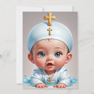 invitations au baptême minimaliste moderne