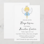 invitations au baptême minimaliste moderne (Devant / Derrière)