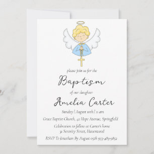 invitations au baptême minimaliste moderne
