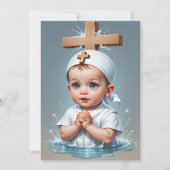 invitations au baptême minimaliste moderne (Devant)