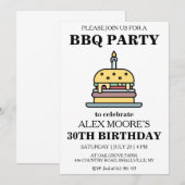 invitations au barbecue à 30e anniversaire (Devant / Derrière)