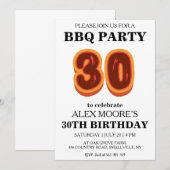invitations au barbecue à 30e anniversaire (Devant / Derrière)