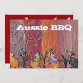 Invitations au barbecue australien de Kangaroos (Devant / Derrière)