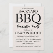 invitations au barbecue de graduation moderne (Dos)