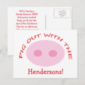 Invitations au barbecue de réunion de famille amus (Devant / Derrière)