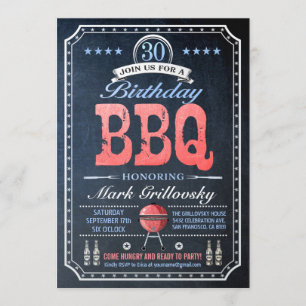 Invitations au barbecue du 30e anniversaire  Table
